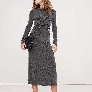 Banana Republic Sparkle Jersey Knit Twist Front Maxi Dress
